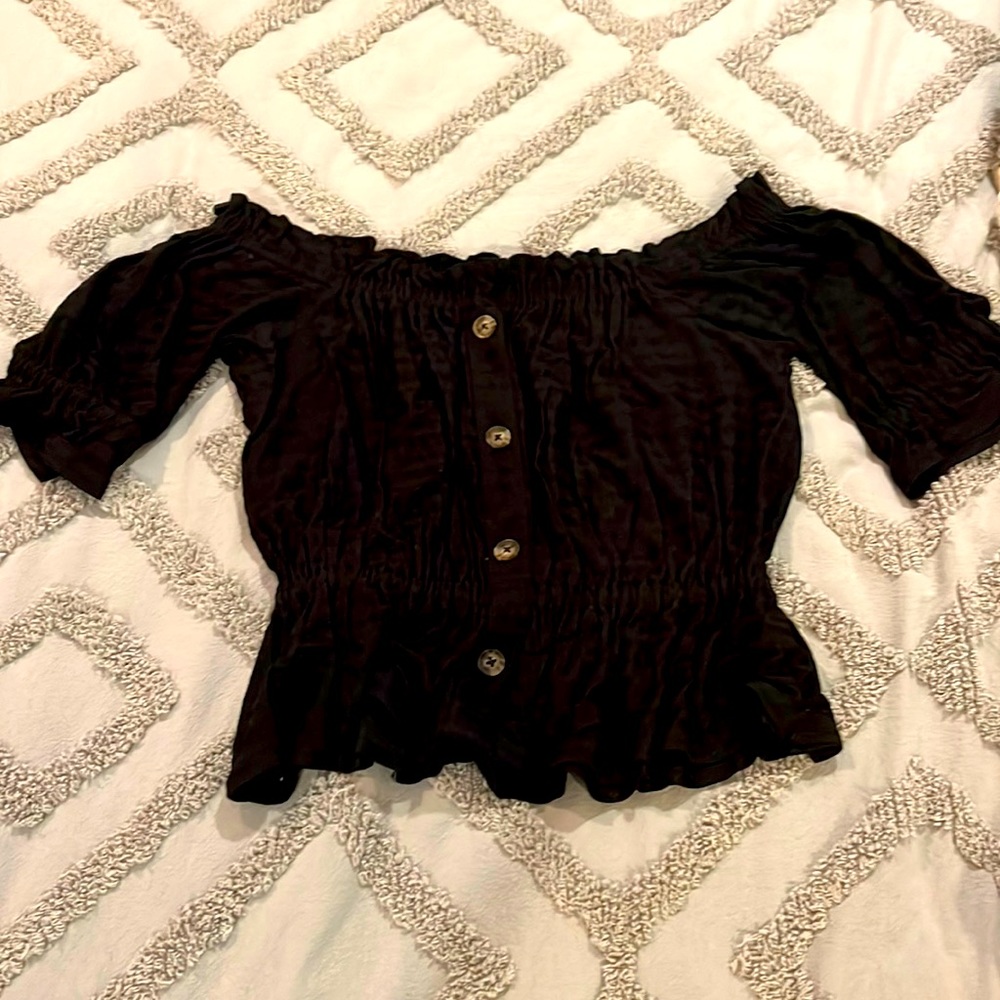 Black off the shoulder top